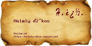Helmly Ákos névjegykártya